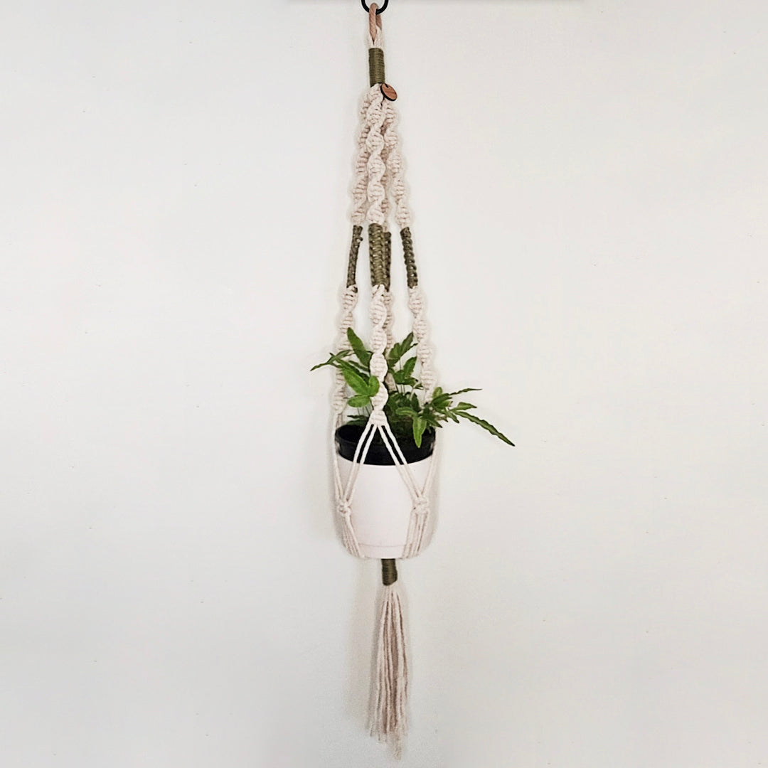 Two Tone Cream and Sage Pothanger