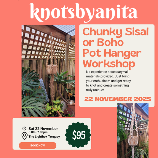 Chunky Sisal or Boho Pothanger Workshop 22 Nov